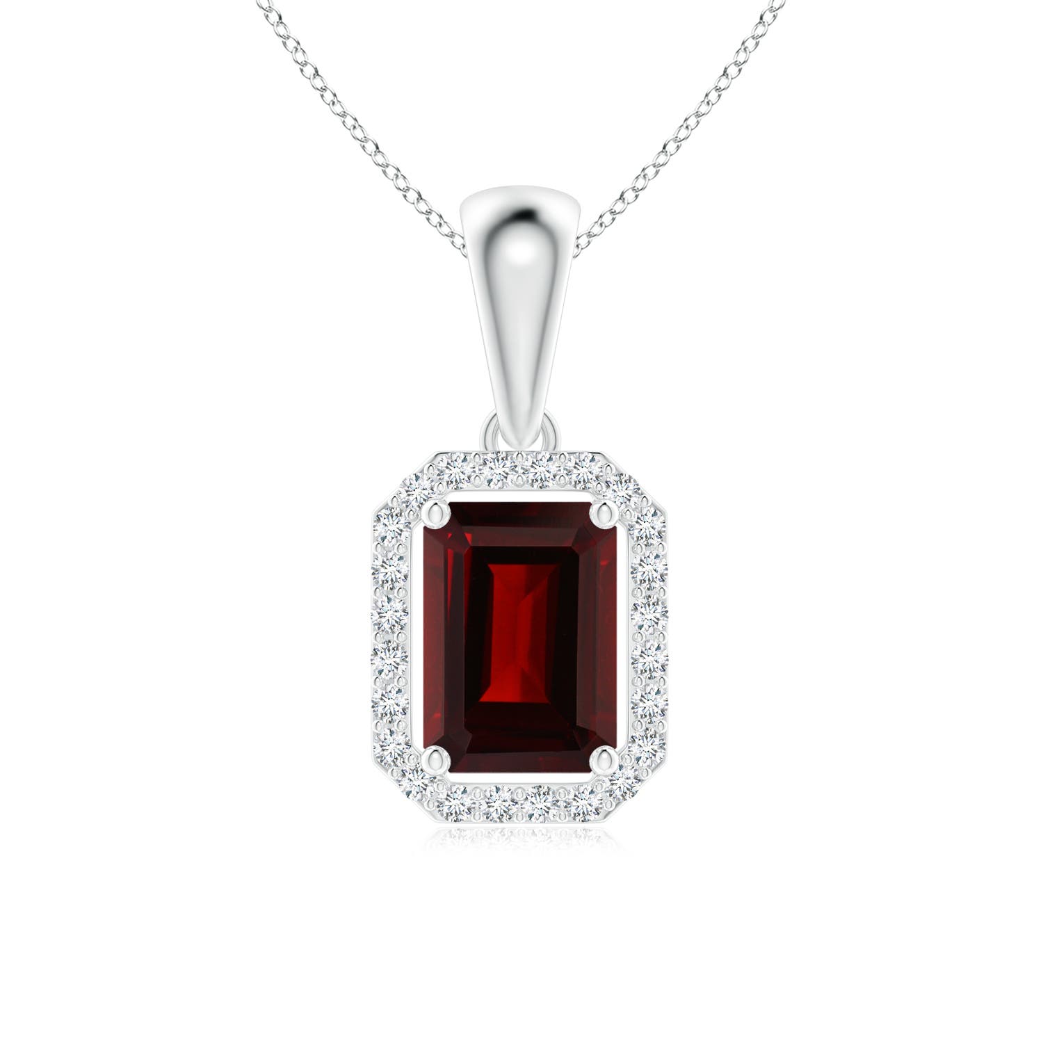 AA - Garnet / 0.77 CT / 14 KT White Gold