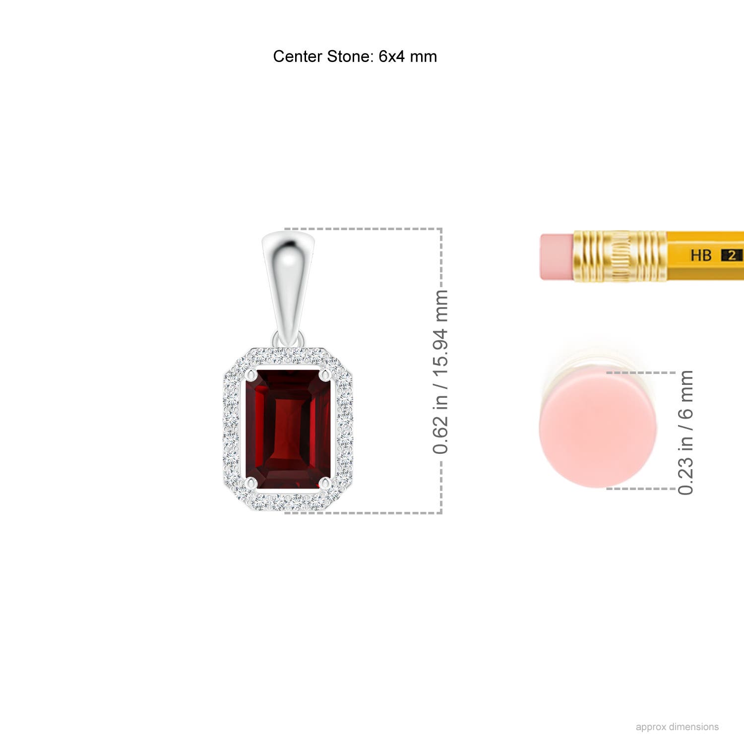 AAA - Garnet / 0.77 CT / 14 KT White Gold