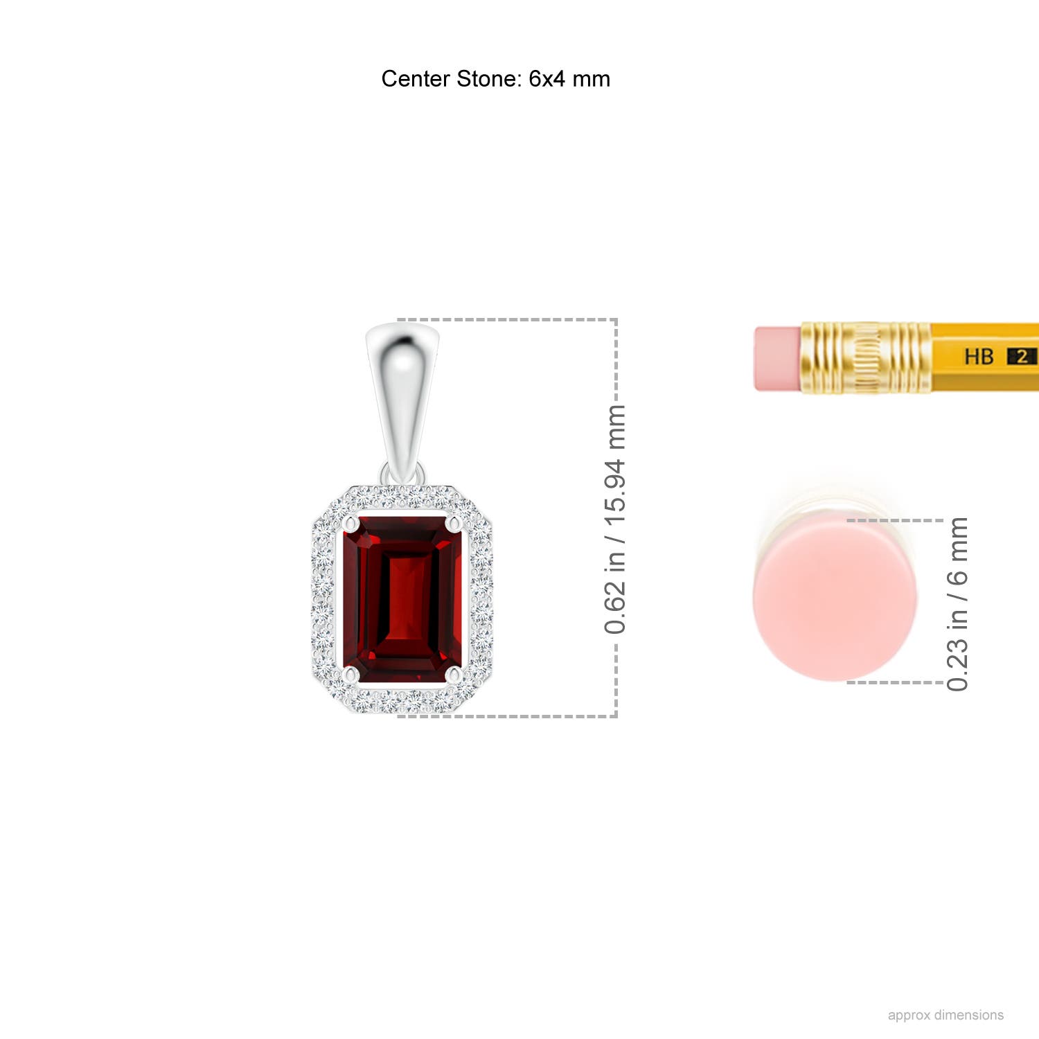 AAAA - Garnet / 0.77 CT / 14 KT White Gold