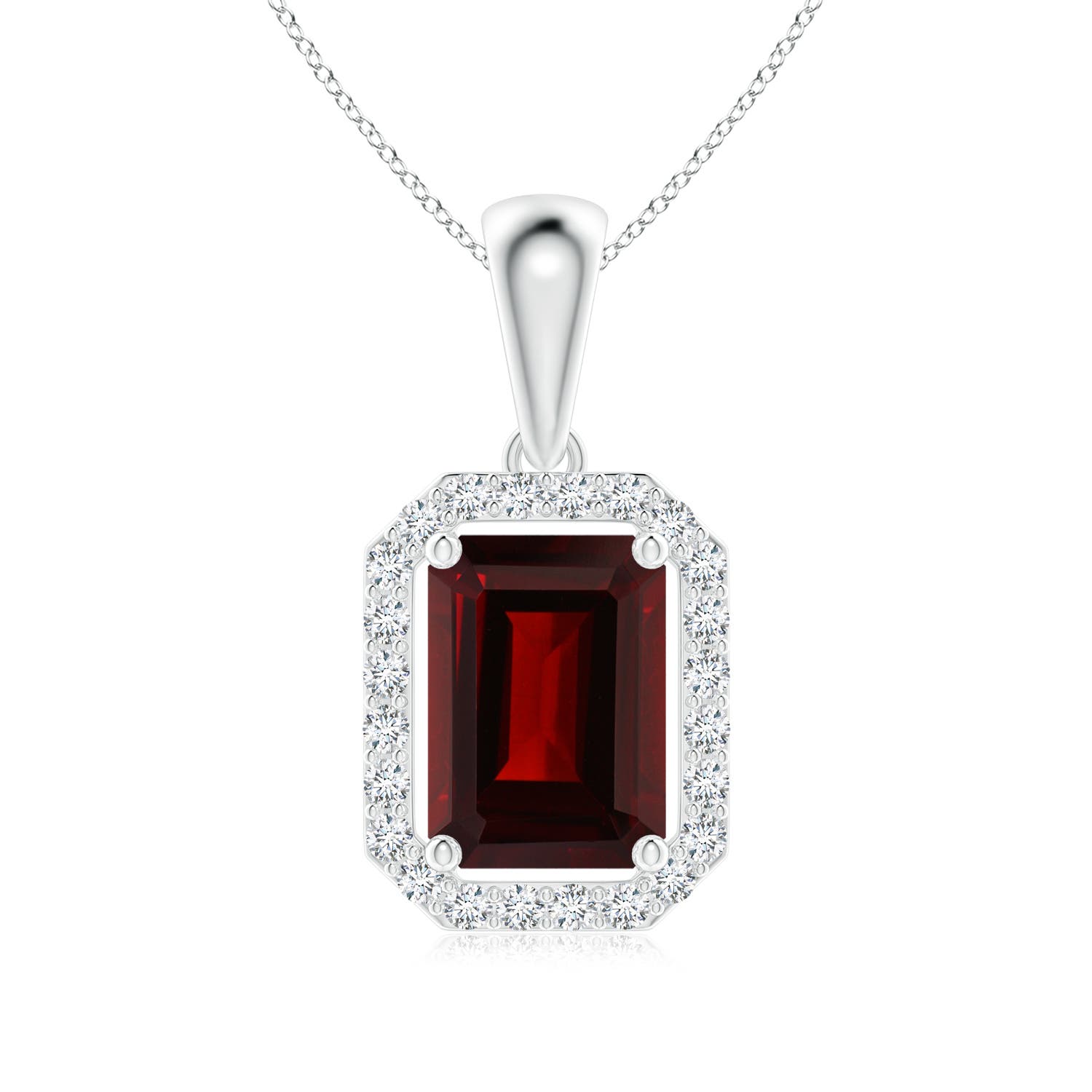 AA - Garnet / 1.32 CT / 14 KT White Gold