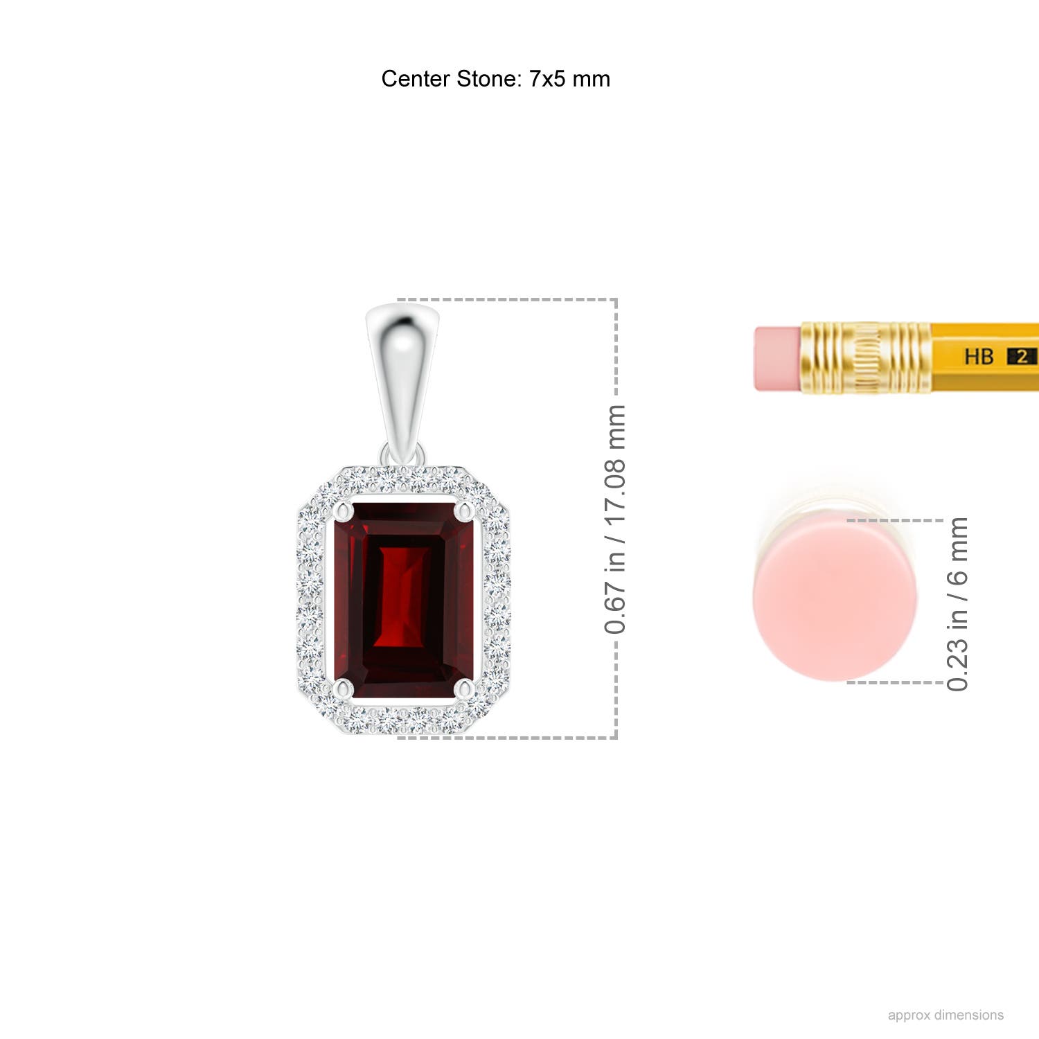 AA - Garnet / 1.32 CT / 14 KT White Gold