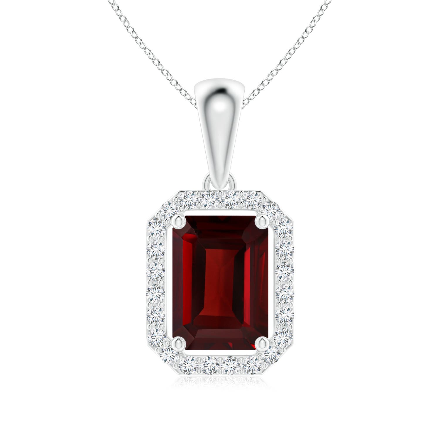 AAA - Garnet / 1.32 CT / 14 KT White Gold