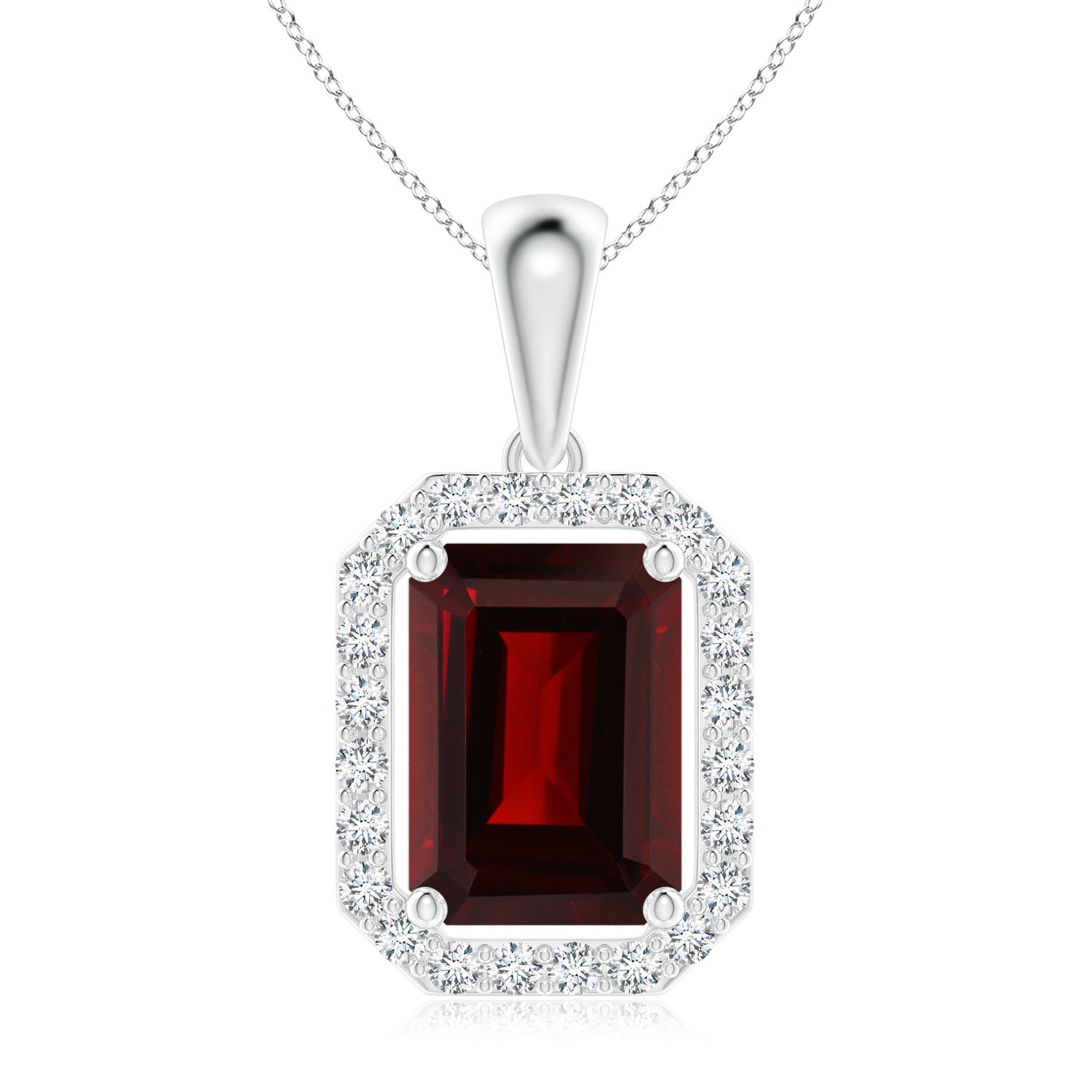 AA - Garnet / 1.99 CT / 14 KT White Gold