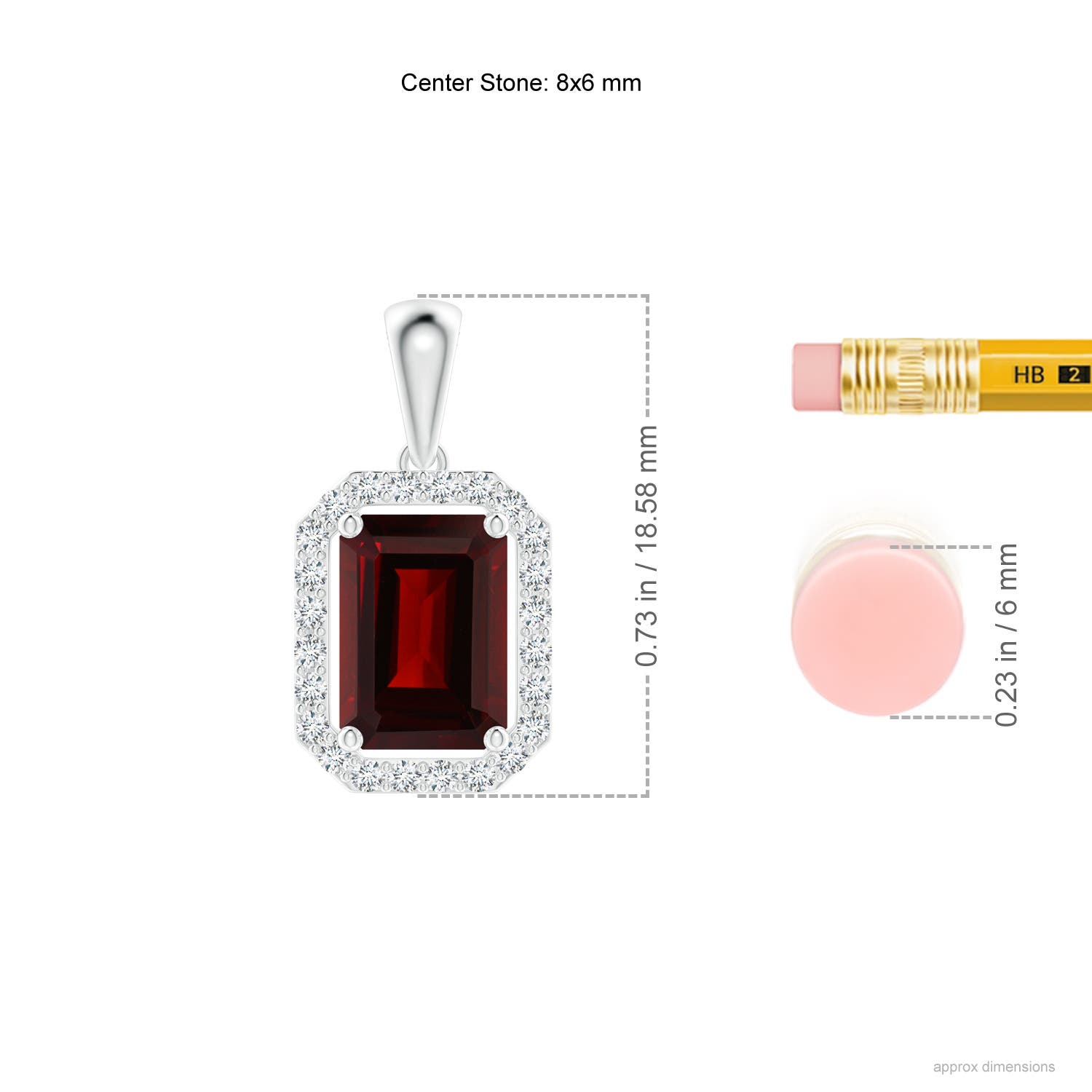 AA - Garnet / 1.99 CT / 14 KT White Gold