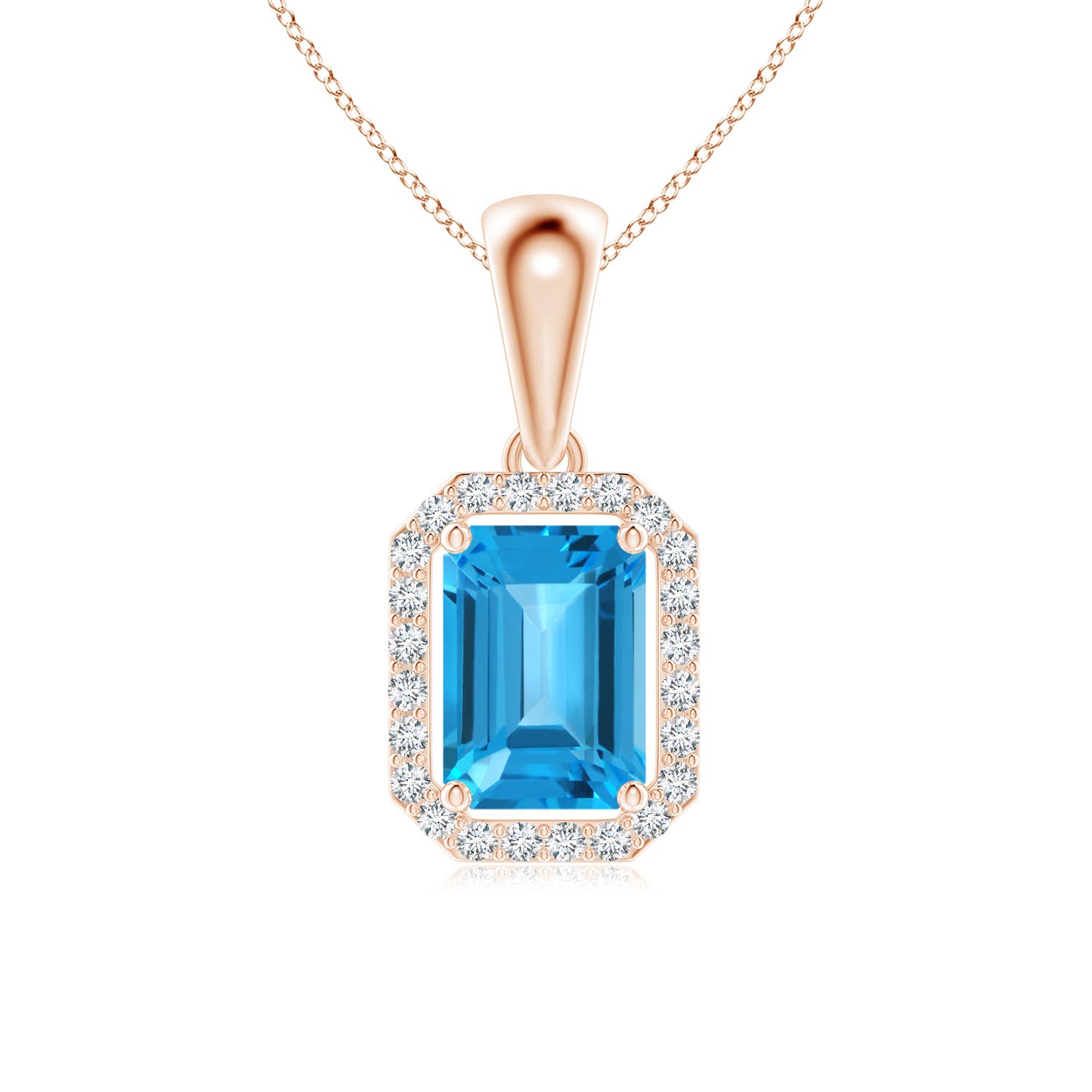 AAA - Swiss Blue Topaz / 0.72 CT / 14 KT Rose Gold