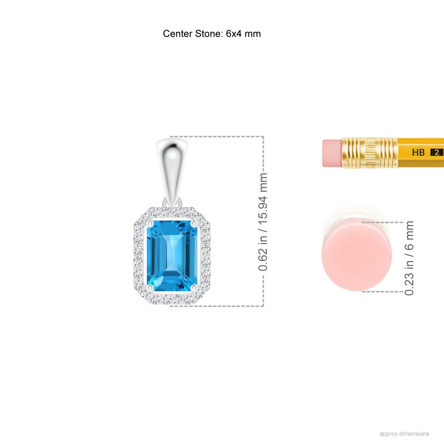 AAA - Swiss Blue Topaz / 0.72 CT / 14 KT White Gold