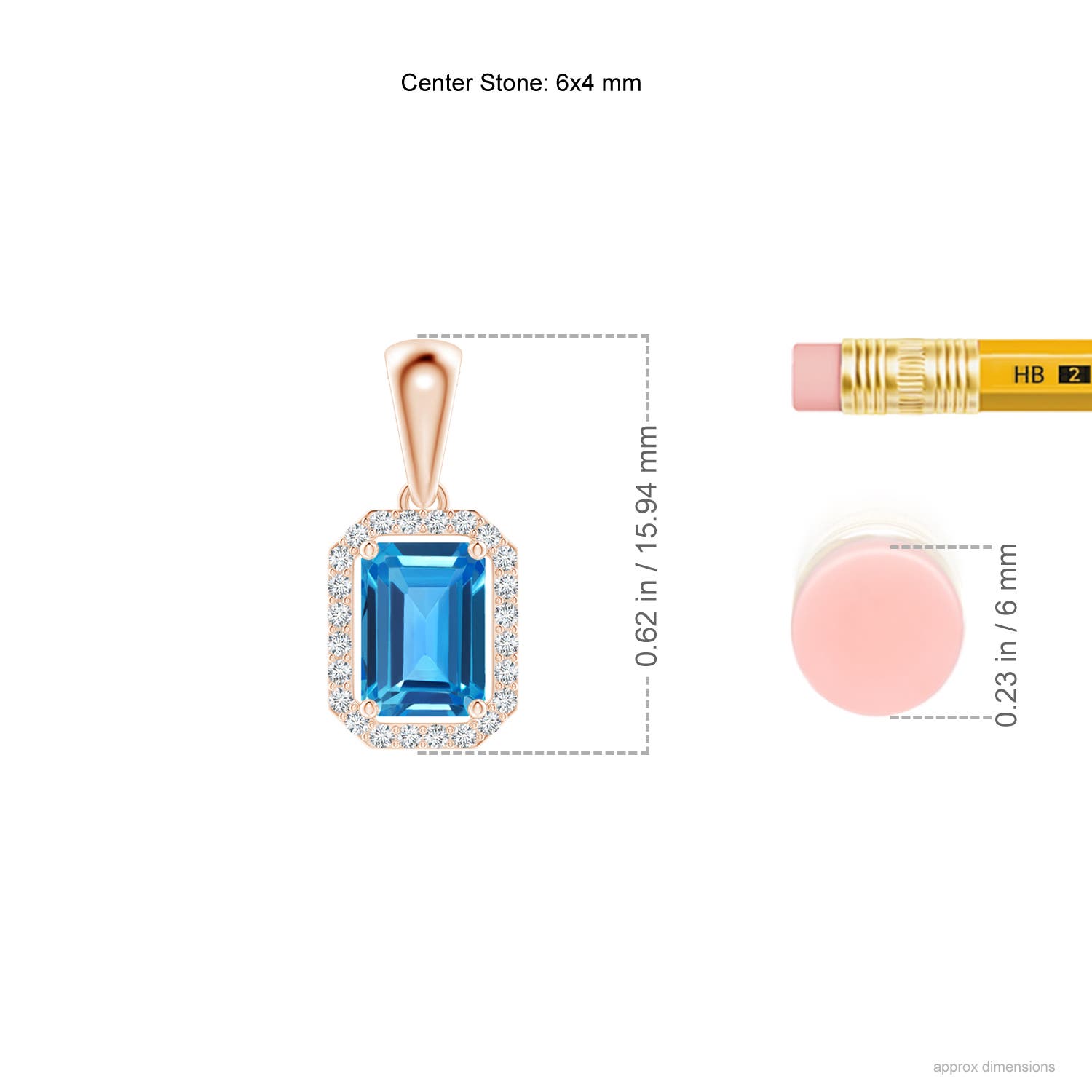 AAAA - Swiss Blue Topaz / 0.72 CT / 14 KT Rose Gold