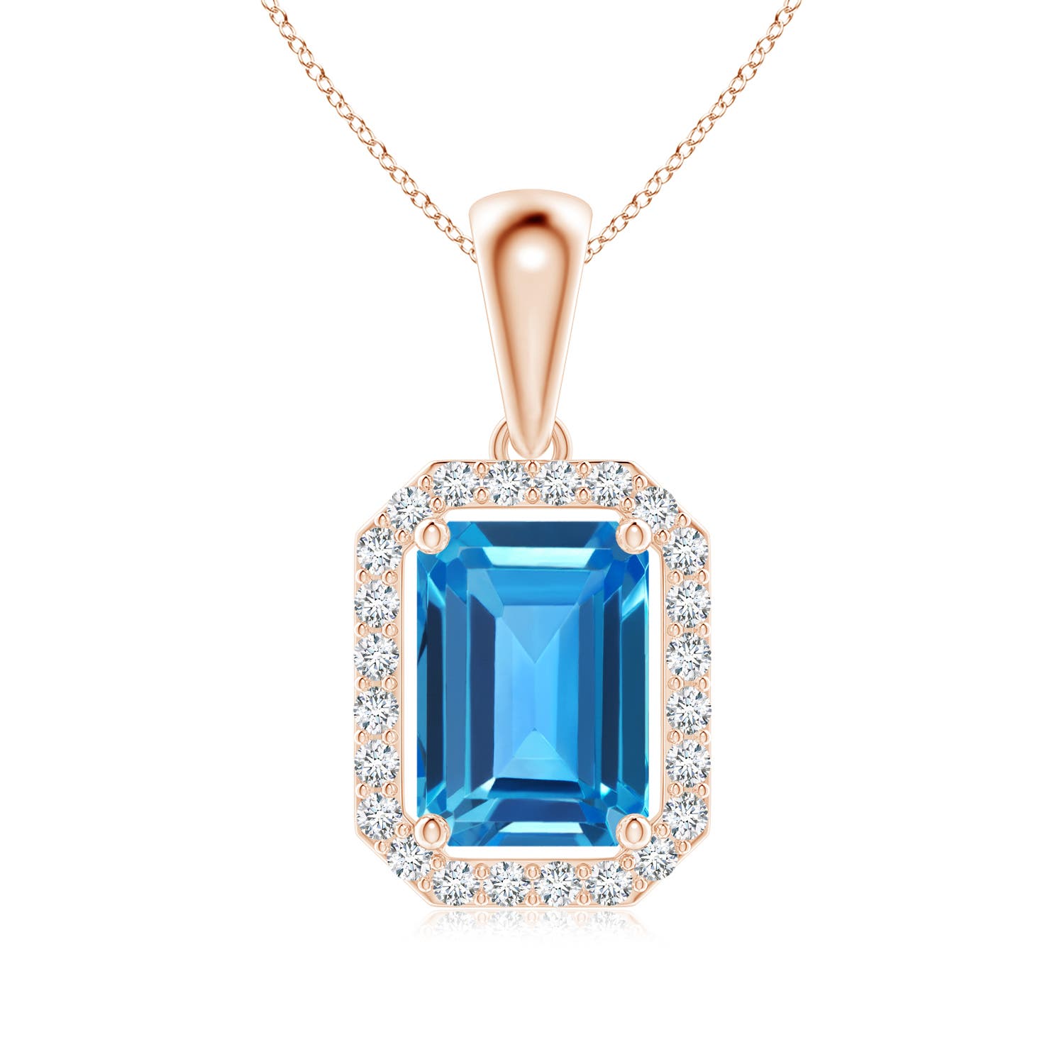 AAAA - Swiss Blue Topaz / 1.32 CT / 14 KT Rose Gold