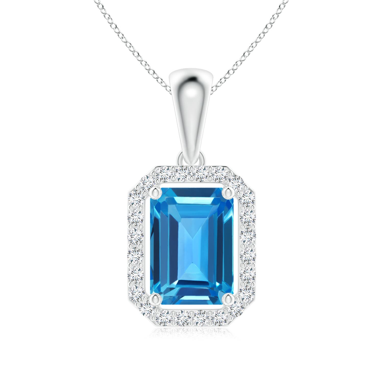 AAAA - Swiss Blue Topaz / 1.32 CT / 14 KT White Gold