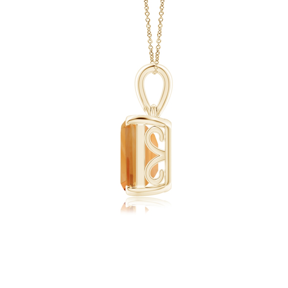 10x8mm A Emerald-Cut Citrine Solitaire Pendant in Yellow Gold side 1