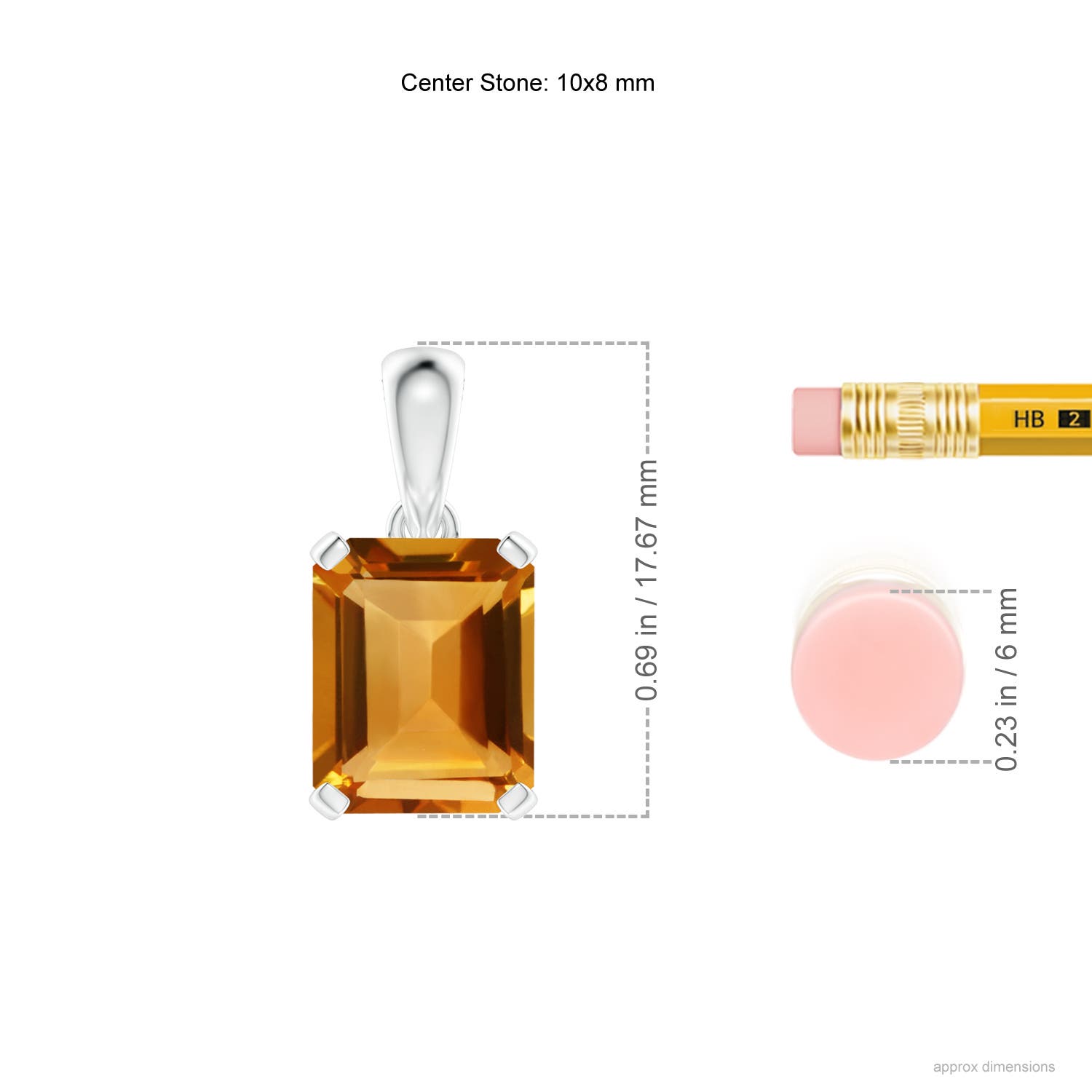 AA - Citrine / 3.1 CT / 14 KT White Gold