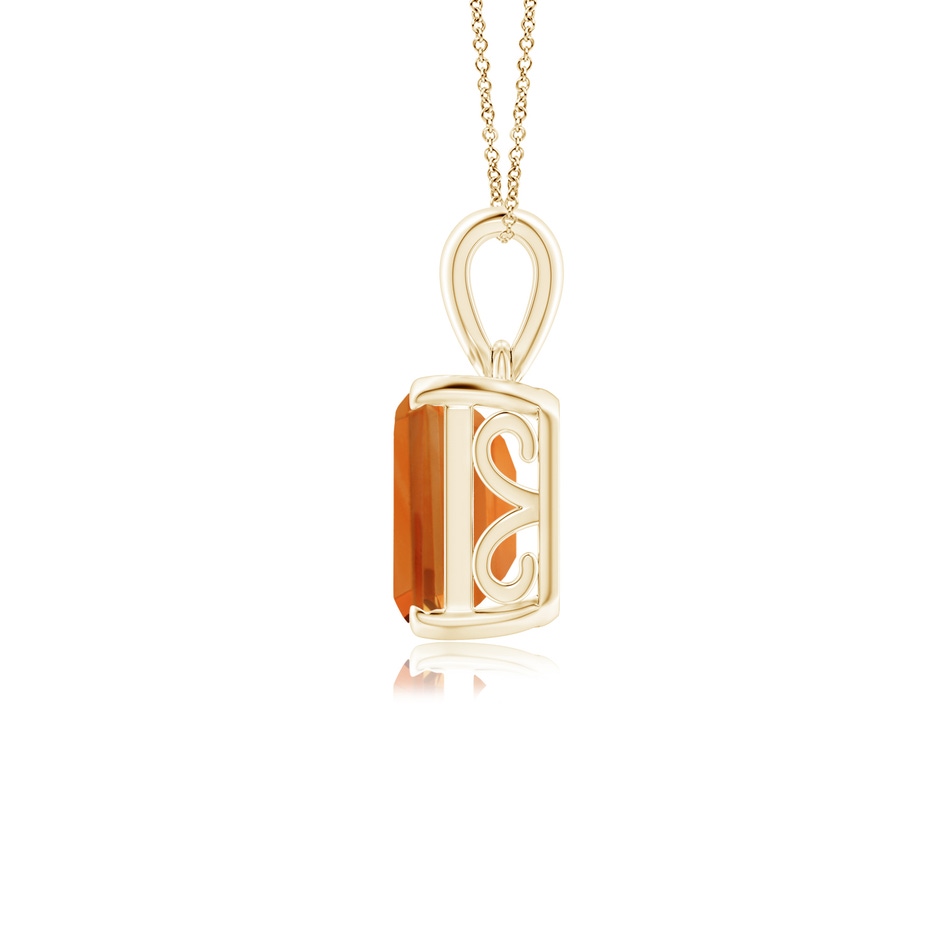 10x8mm AAA Emerald-Cut Citrine Solitaire Pendant in Yellow Gold side 1