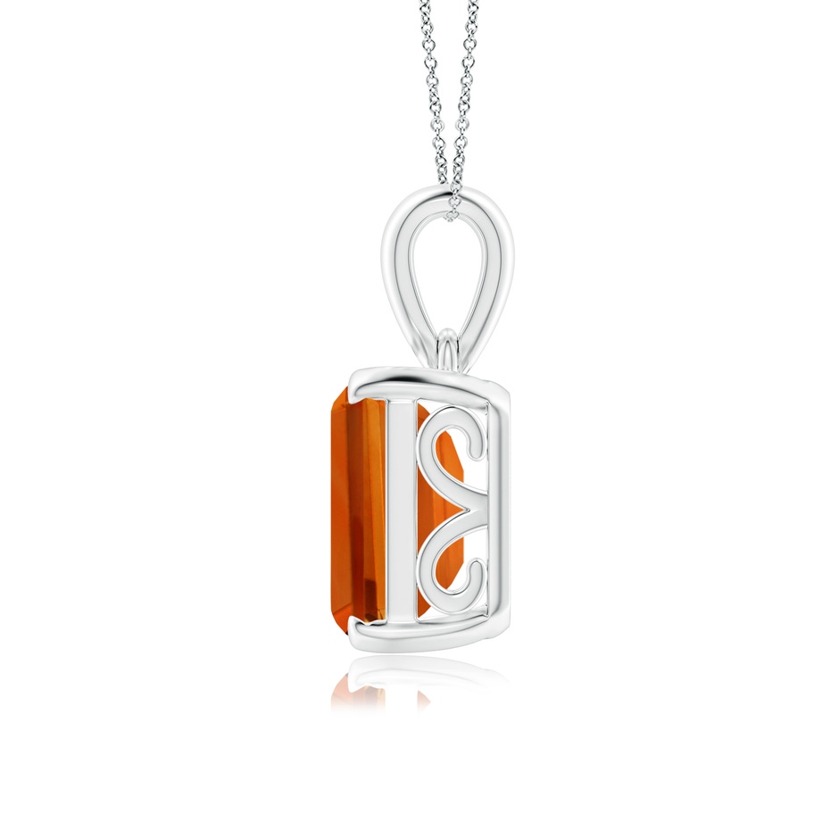 12x10mm AAAA Emerald-Cut Citrine Solitaire Pendant in P950 Platinum side 1
