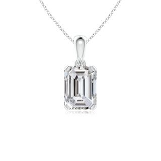 10x7.5mm IJI1I2 Emerald-Cut Diamond Solitaire Pendant in P950 Platinum