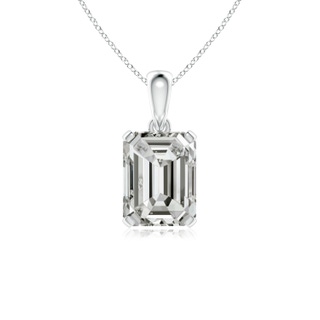 11x8.5mm KI3 Emerald-Cut Diamond Solitaire Pendant in S999 Silver