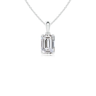 7x5mm IJI1I2 Emerald-Cut Diamond Solitaire Pendant in S999 Silver