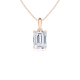 8x6mm HSI2 Emerald-Cut Diamond Solitaire Pendant in Rose Gold