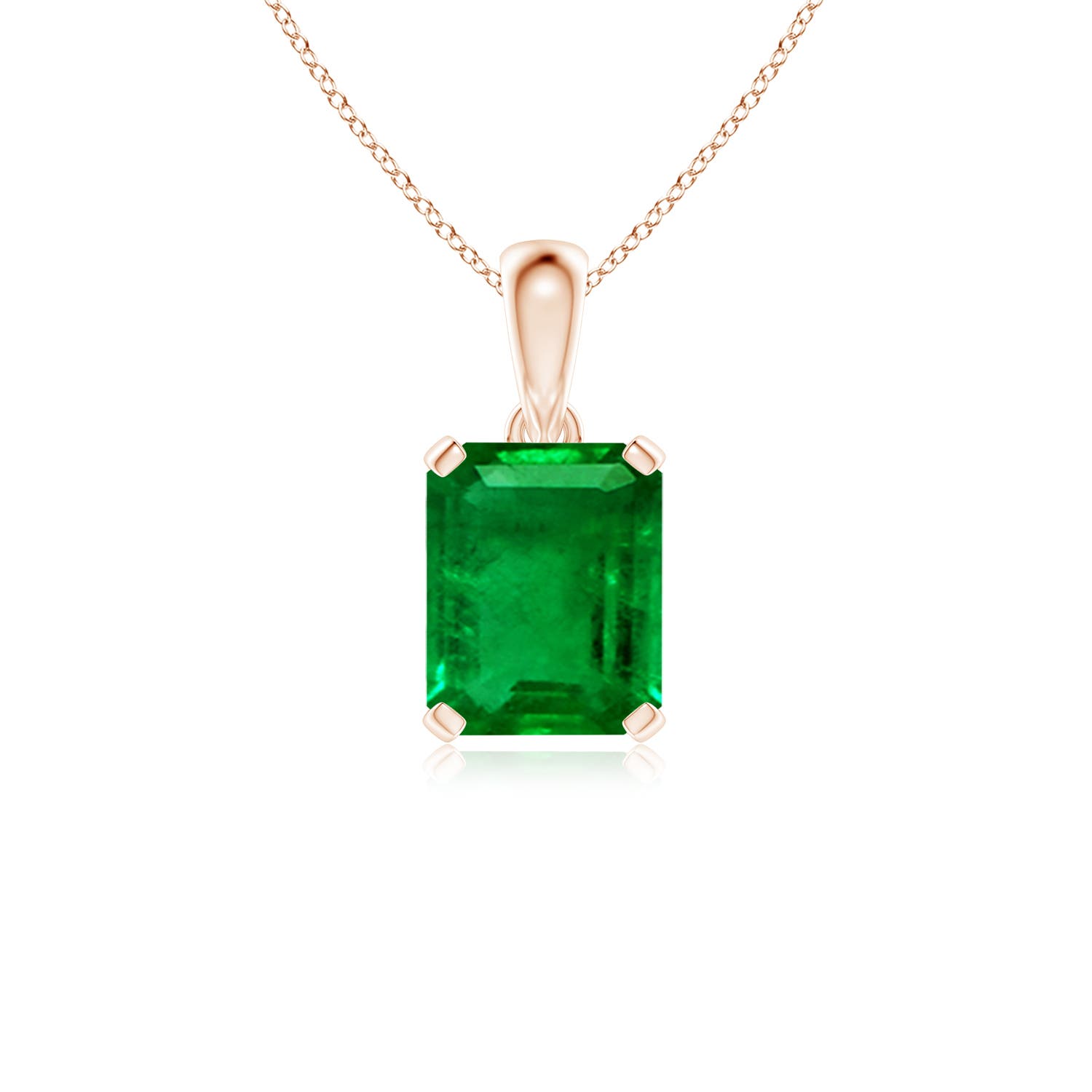 AAAA - Emerald / 2.85 CT / 14 KT Rose Gold