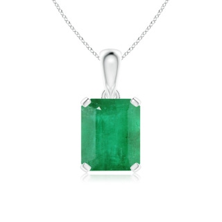 12x10mm A Emerald-Cut Emerald Solitaire Pendant in P950 Platinum