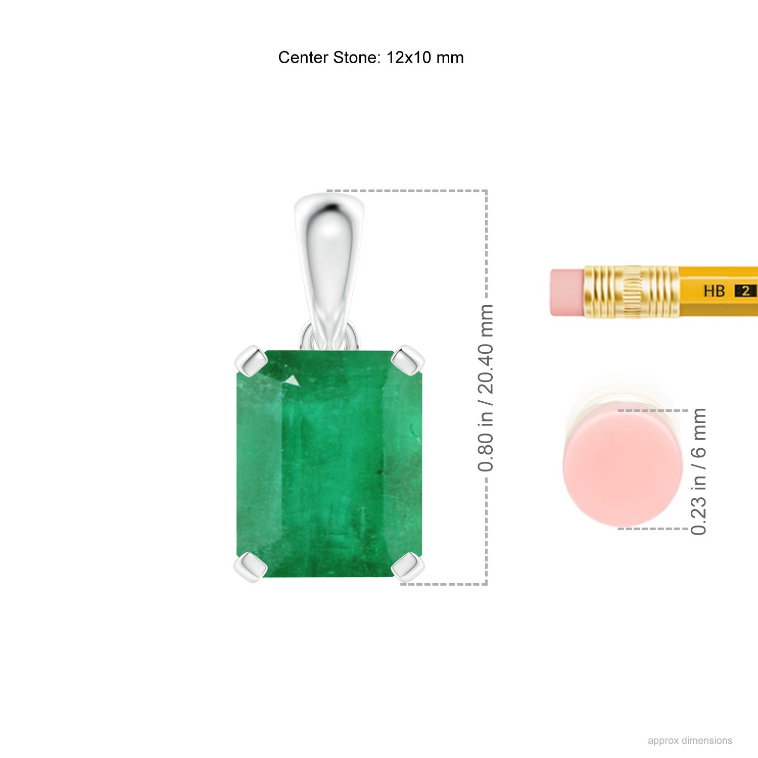 A - Emerald / 5.75 CT / 14 KT White Gold