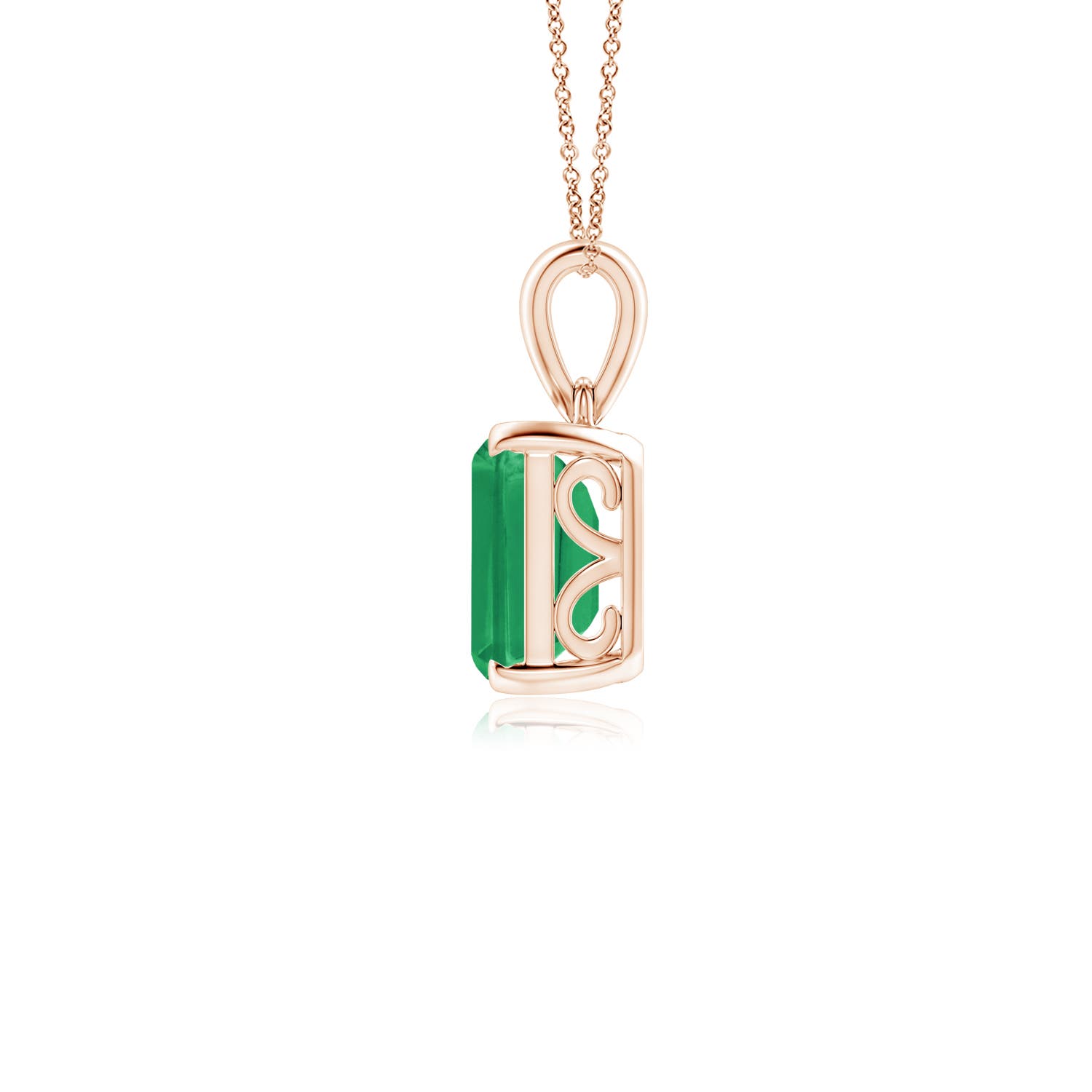 A - Emerald / 2.25 CT / 14 KT Rose Gold