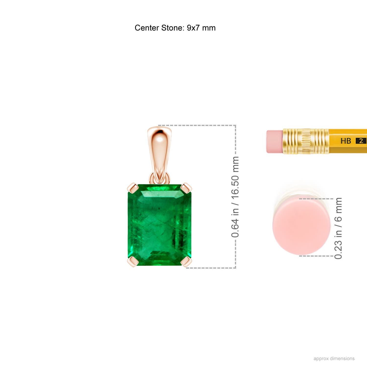 AAA - Emerald / 2.25 CT / 14 KT Rose Gold