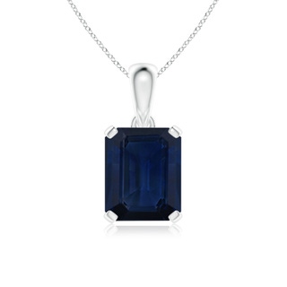 12x10mm AA Emerald-Cut Blue Sapphire Solitaire Pendant in P950 Platinum