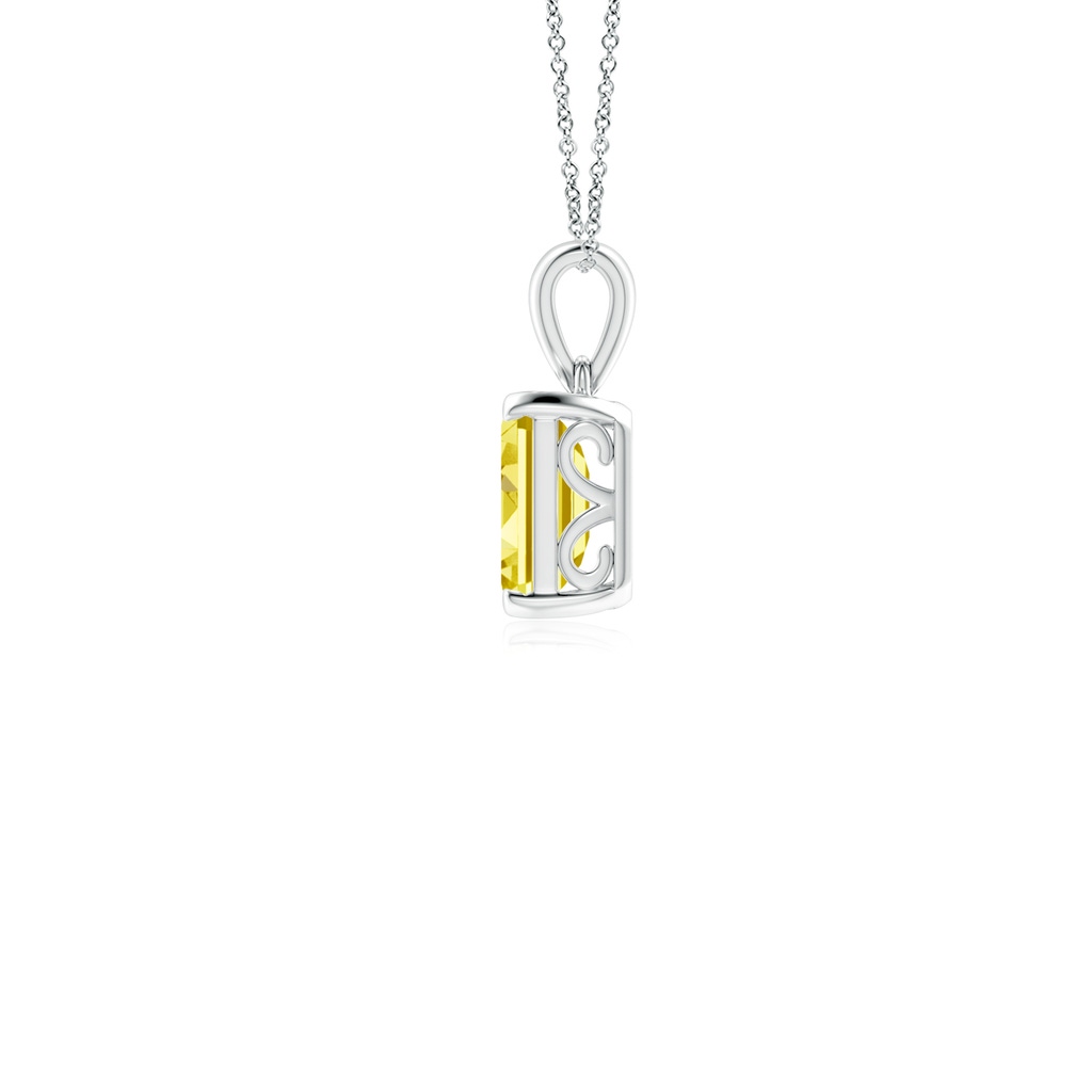 7x5mm AAAA Emerald-Cut Fancy Intense Yellow Diamond Solitaire Pendant in P950 Platinum - side 199