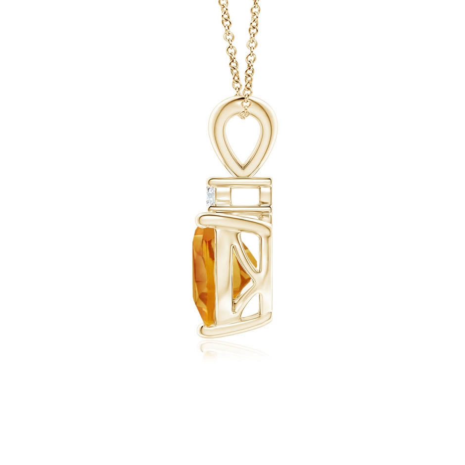6mm A Heart-Shaped Citrine V-Bale Pendant with Diamond in Yellow Gold side 199