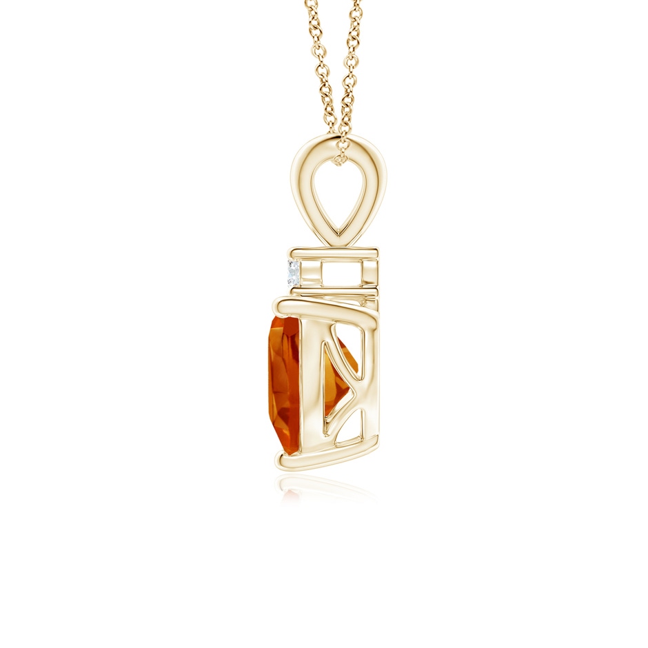 6mm AAAA Heart-Shaped Citrine V-Bale Pendant with Diamond in 18K Yellow Gold side 199