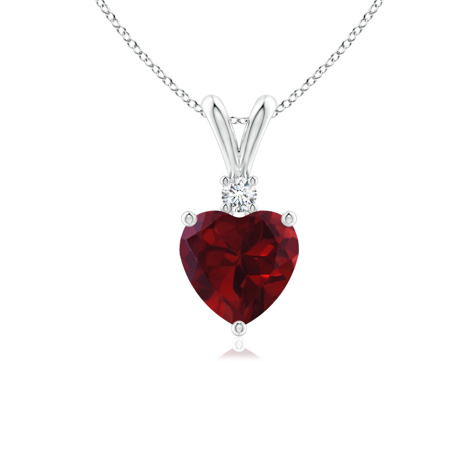 AA - Garnet / 0.94 CT / 14 KT White Gold