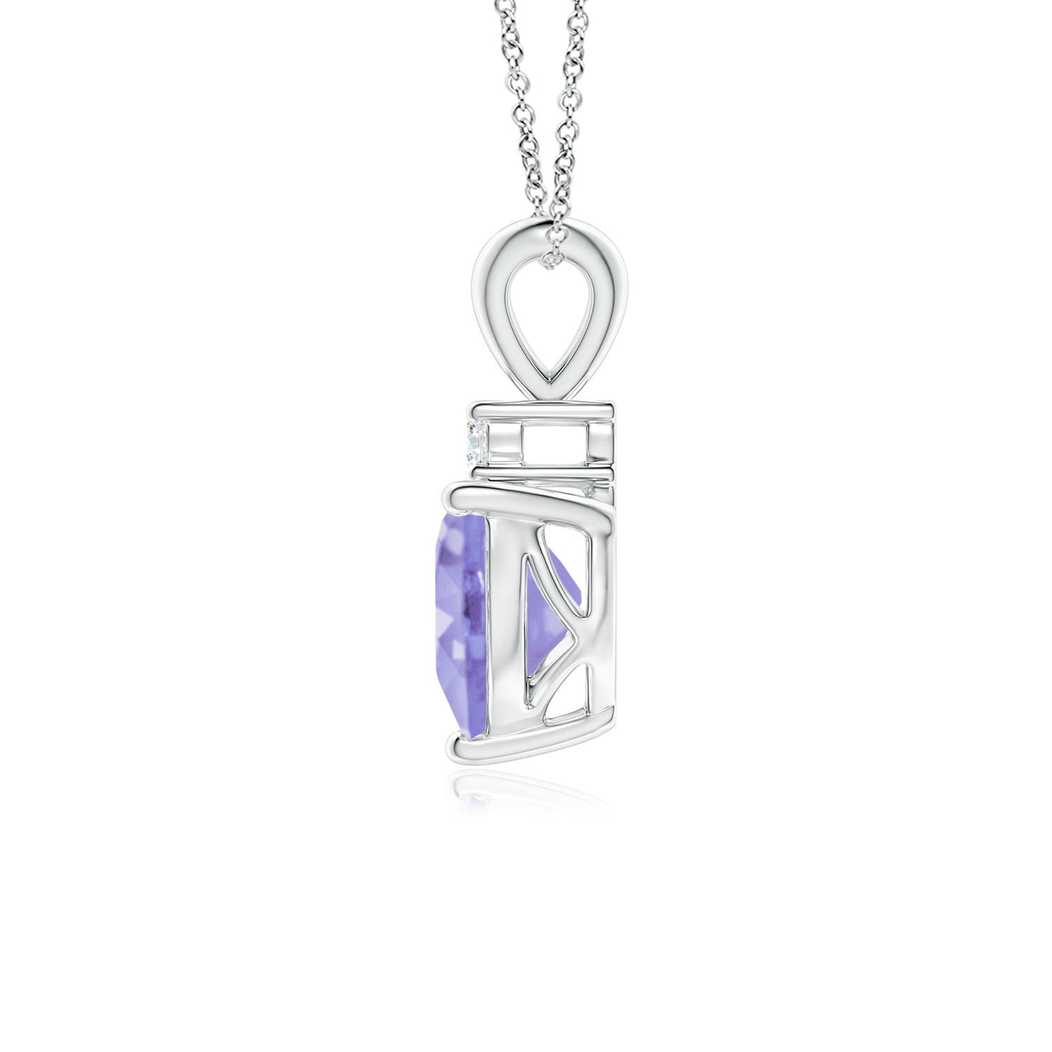 A - Tanzanite / 0.84 CT / 14 KT White Gold