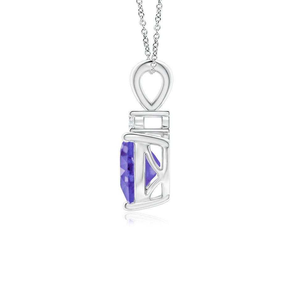 6mm AA Heart-Shaped Tanzanite V-Bale Pendant with Diamond in P950 Platinum side 199