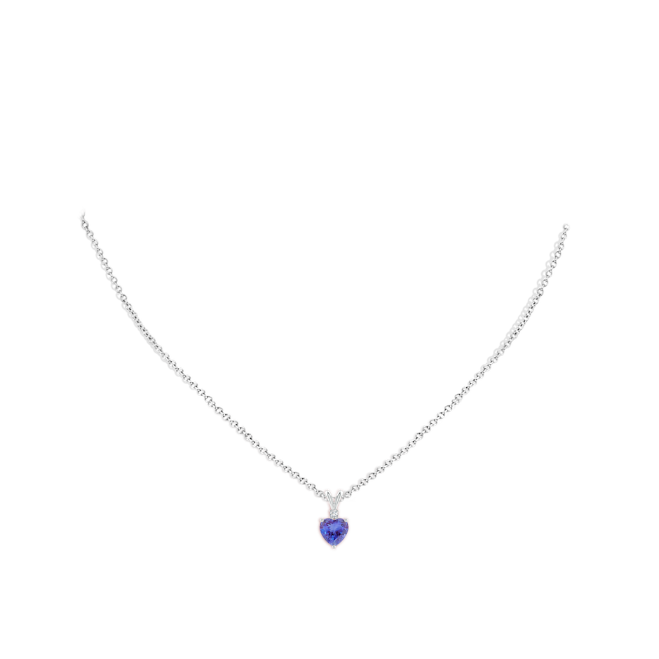 6mm AA Heart-Shaped Tanzanite V-Bale Pendant with Diamond in P950 Platinum pen