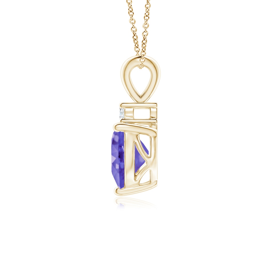 6mm AA Heart-Shaped Tanzanite V-Bale Pendant with Diamond in Yellow Gold side 199