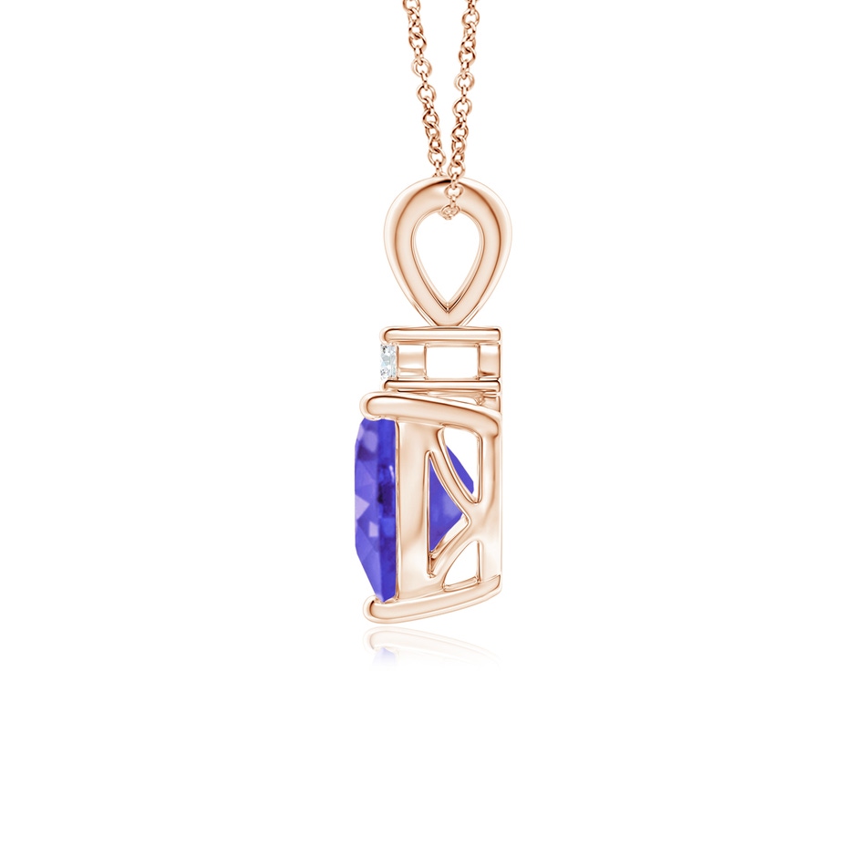 6mm AAA Heart-Shaped Tanzanite V-Bale Pendant with Diamond in Rose Gold side 199