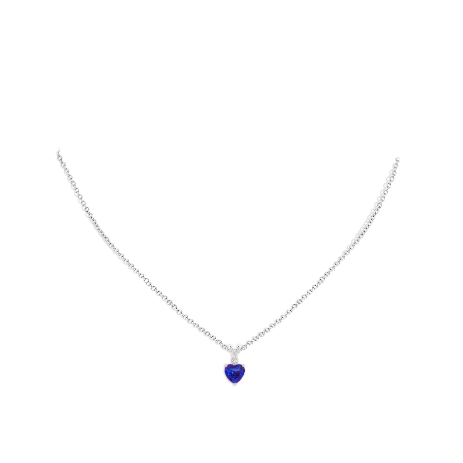 6mm AAAA Heart-Shaped Tanzanite V-Bale Pendant with Diamond in P950 Platinum pen