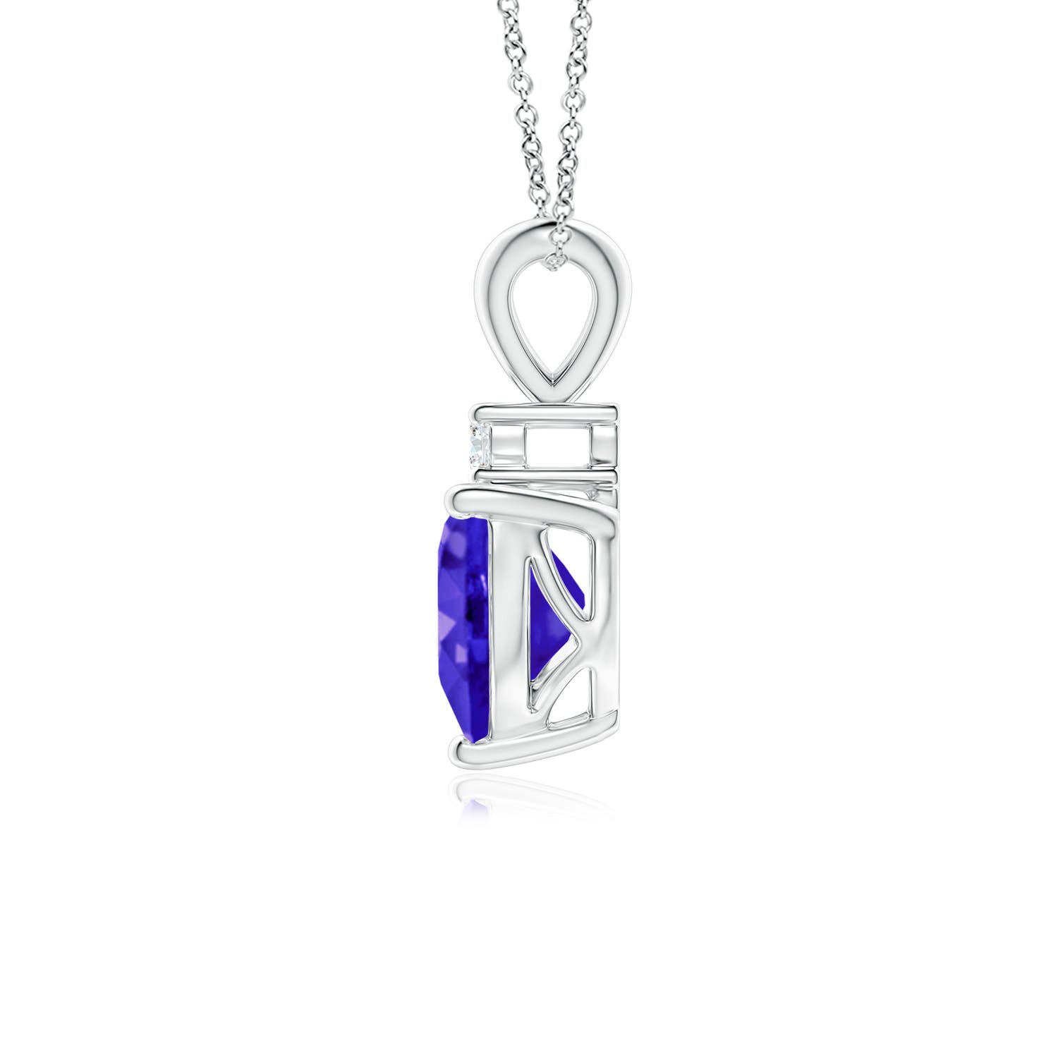 AAAA - Tanzanite / 0.84 CT / 14 KT White Gold