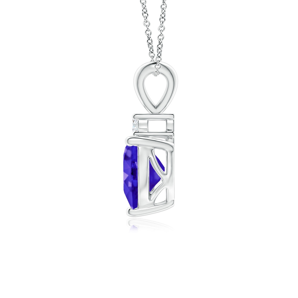 6mm AAAA Heart-Shaped Tanzanite V-Bale Pendant with Diamond in White Gold - side 199