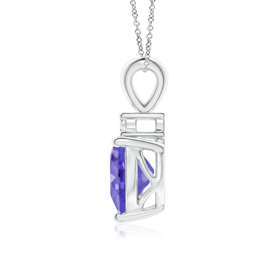 7mm AA Heart-Shaped Tanzanite V-Bale Pendant with Diamond in P950 Platinum side 199