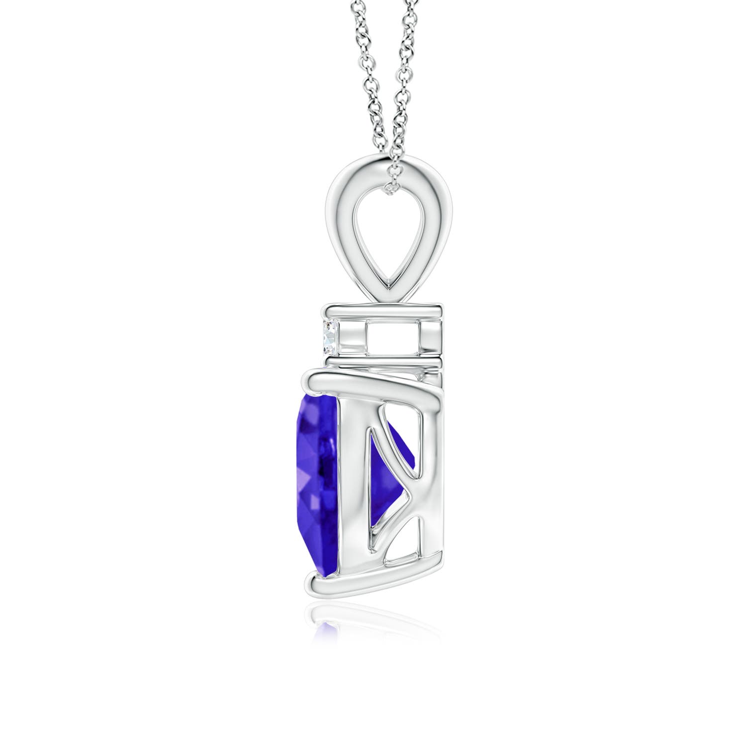 AAAA - Tanzanite / 1.29 CT / 14 KT White Gold