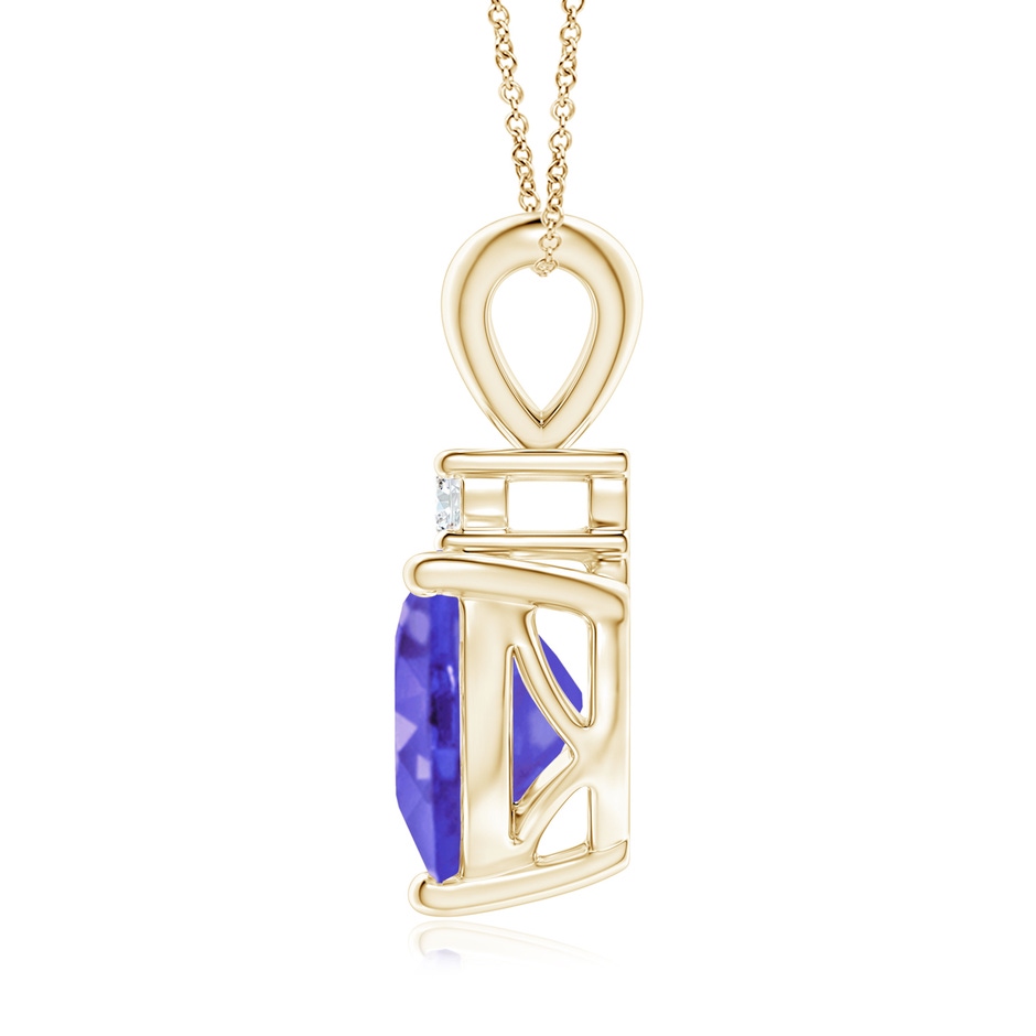 8mm AAA Heart-Shaped Tanzanite V-Bale Pendant with Diamond in 18K Yellow Gold side 199