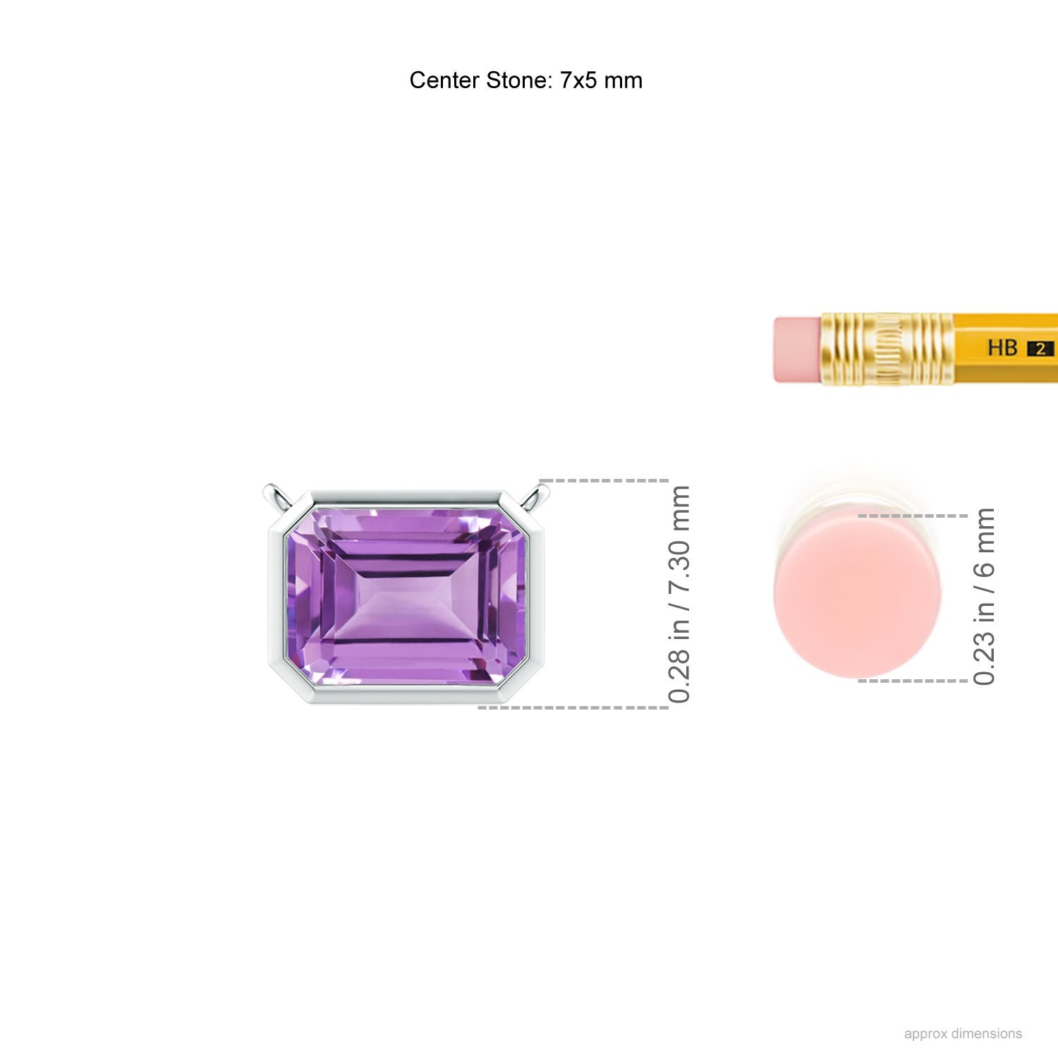 A - Amethyst / 0.9 CT / 14 KT White Gold