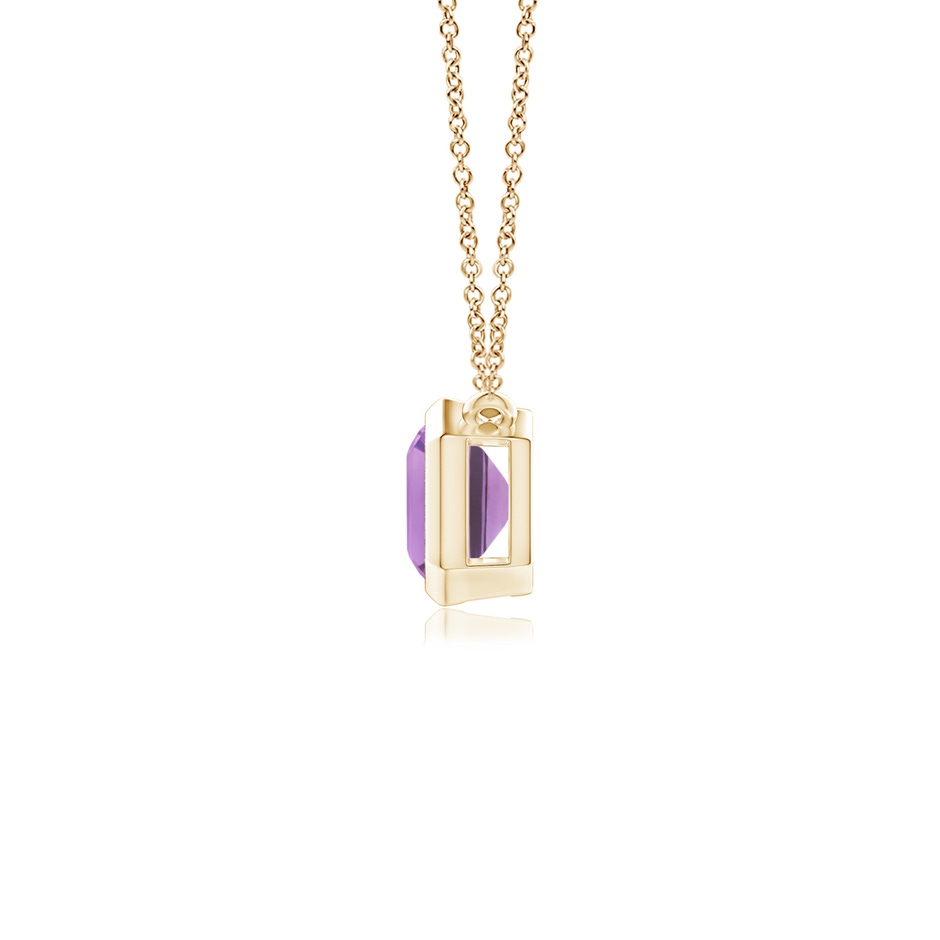7x5mm A East-West Bezel-Set Emerald-Cut Amethyst Pendant in Yellow Gold side-1