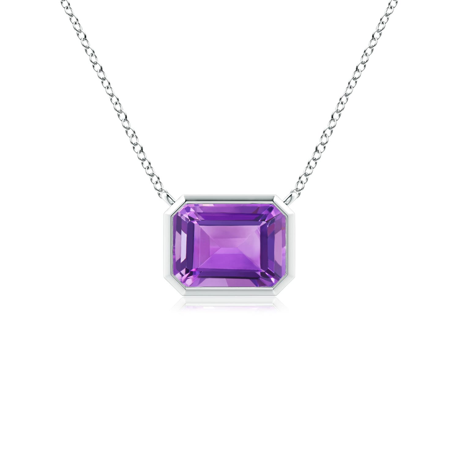 AA - Amethyst / 0.9 CT / 14 KT White Gold