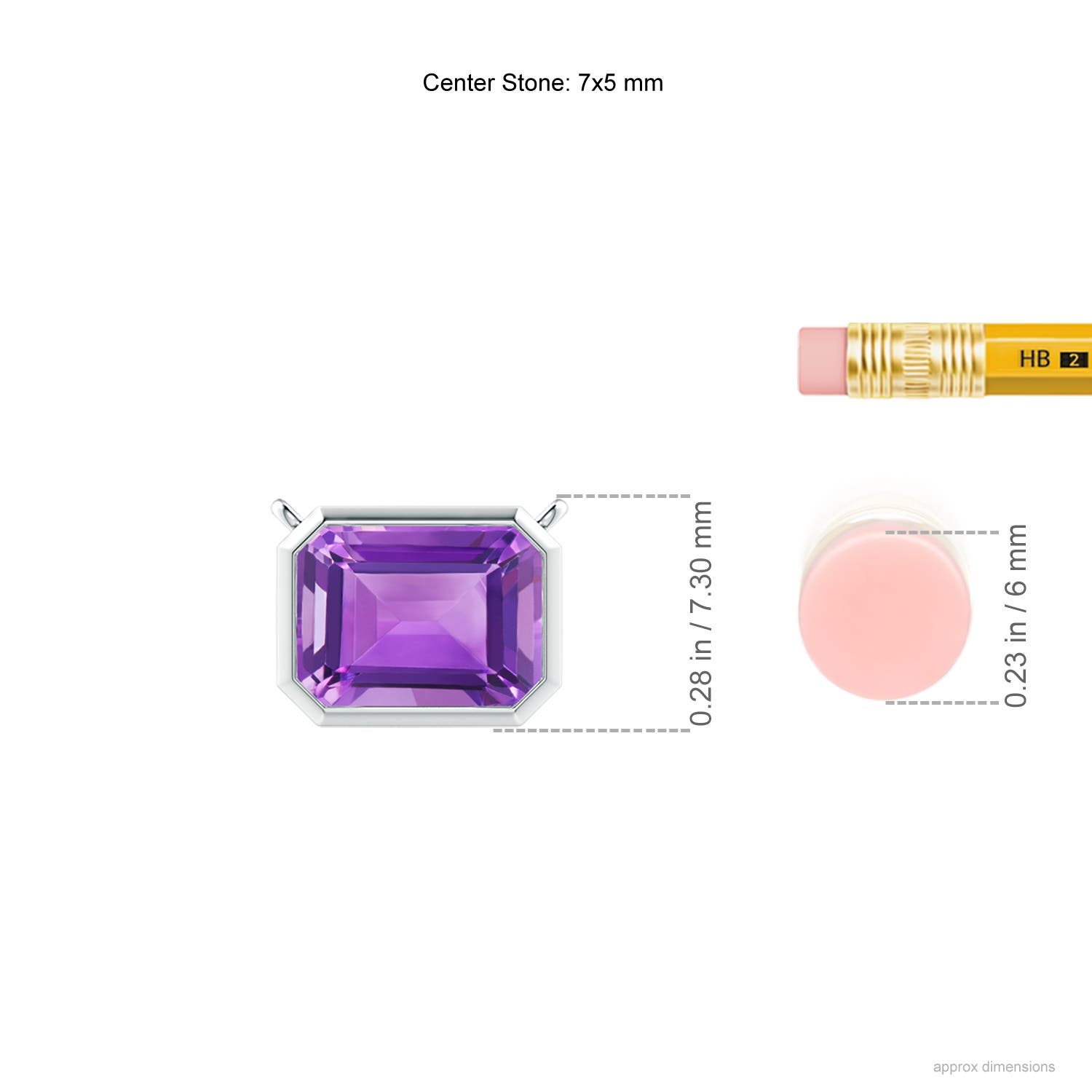 AA - Amethyst / 0.9 CT / 14 KT White Gold