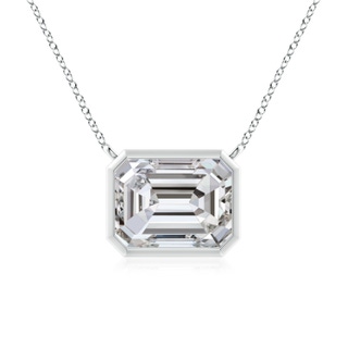 10x7.5mm IJI1I2 East-West Bezel-Set Emerald-Cut Diamond Pendant in P950 Platinum