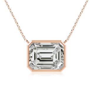 11x8.5mm KI3 East-West Bezel-Set Emerald-Cut Diamond Pendant in 9K Rose Gold