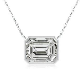 11x8.5mm KI3 East-West Bezel-Set Emerald-Cut Diamond Pendant in S999 Silver