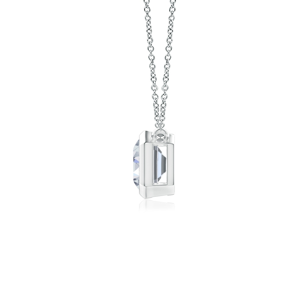 6x4mm HSI2 East-West Bezel-Set Emerald-Cut Diamond Pendant in White Gold Side 199
